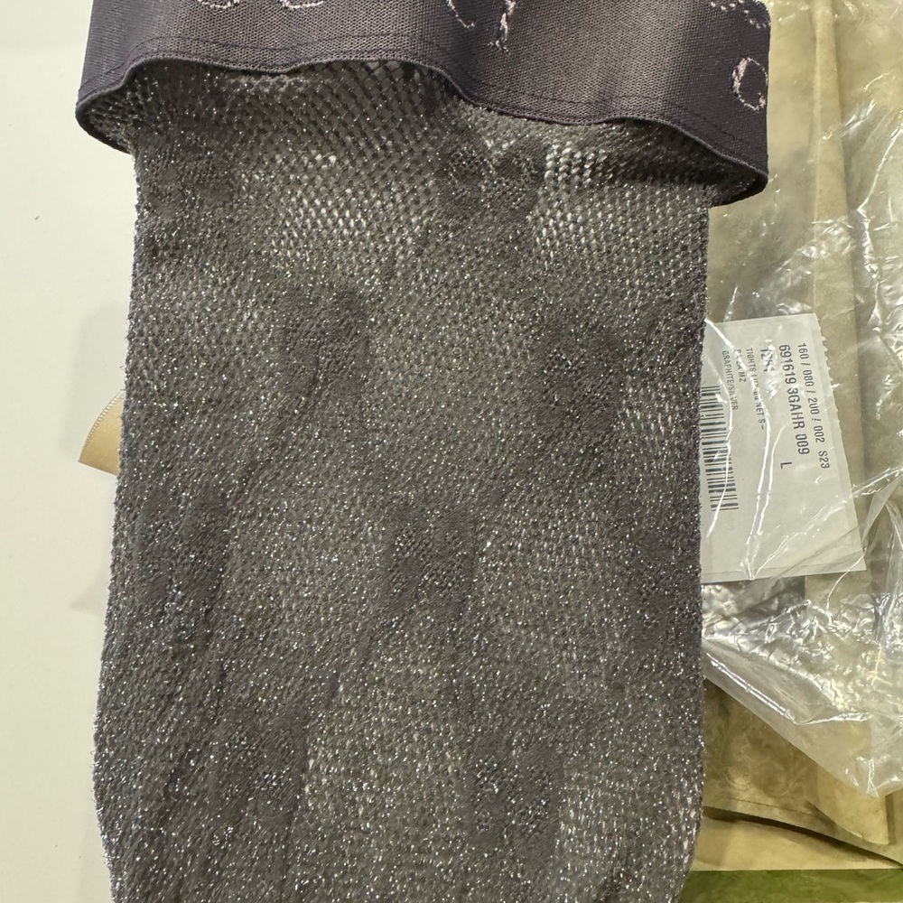 Gucci tights. Dark gray, glitter. Large NWT. - Picture 3 of 4